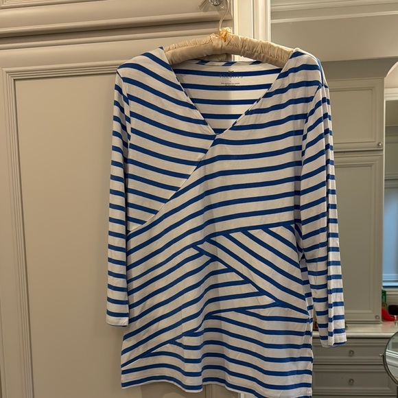 Talbots Tops - Slimming Blue and White Striped Long Sleeve Top from Talbots